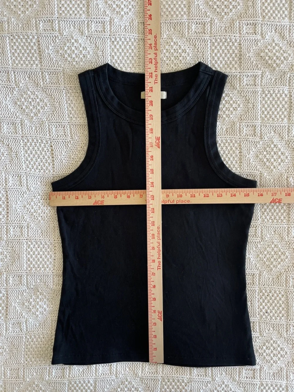 Madewell Supima® Rib Cutaway Tank in True Black Sz M - Picture 8 of 10